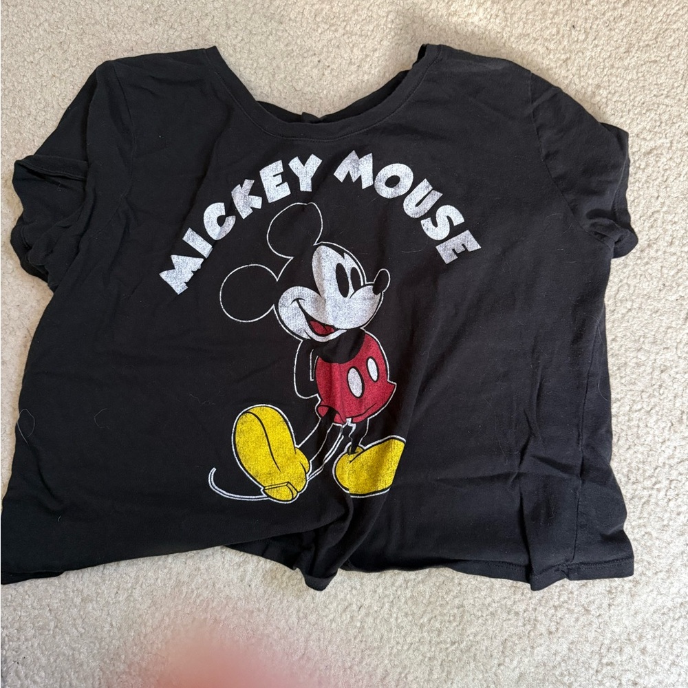 Disney Black and Red Mickey Mouse Short Sleeve crop top